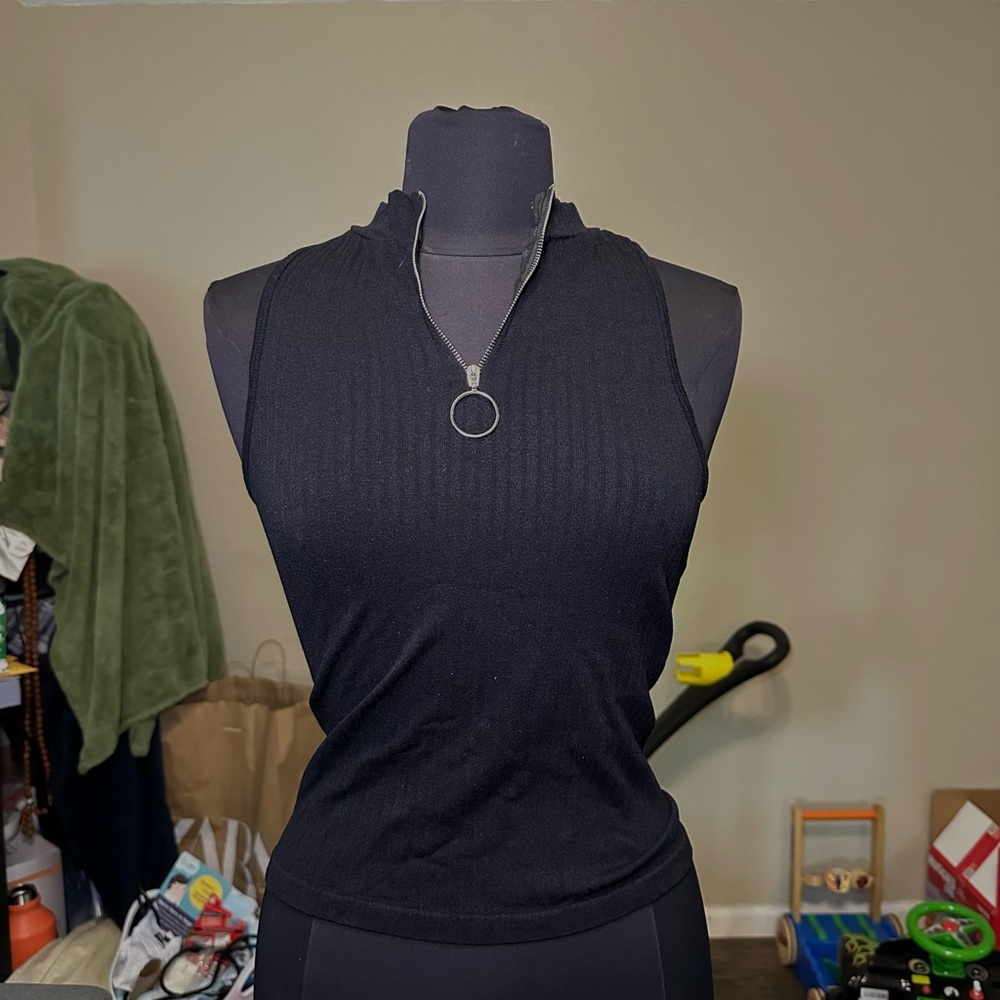 Black zippered shirt